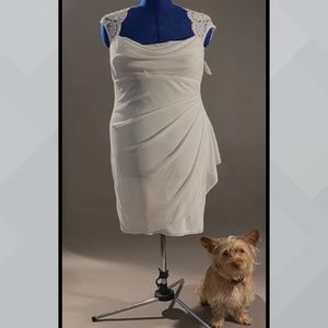 David's Bridal Short Lace Cap-Sleeve Dress Size 16